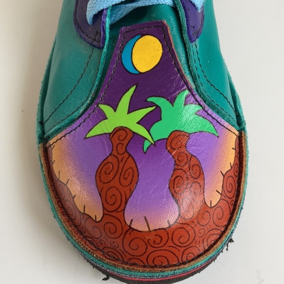 Soletech art to wear painted lace sneakers palm trees sun and moon - Picture 8 of 16